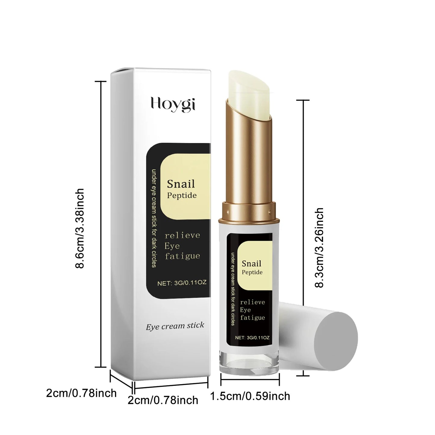 Hoygi Snail Collagen Eye Cream Stick 3g – Hydrating Niacinamide & Retinol Under Eye Care for Puffiness & Dark Circle Appearance - Roomsium