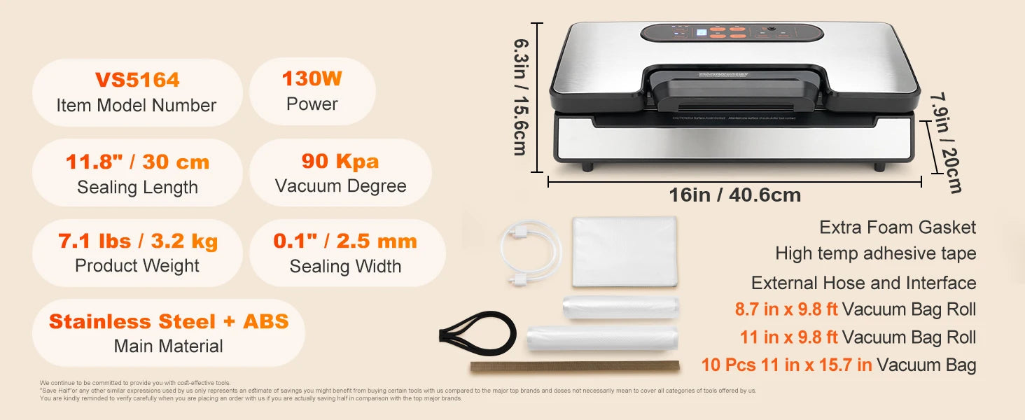 SucceBuy Commercial Vacuum Sealer Machine – Automatic Food Packaging with Cutter & Bag Storage - Roomsium