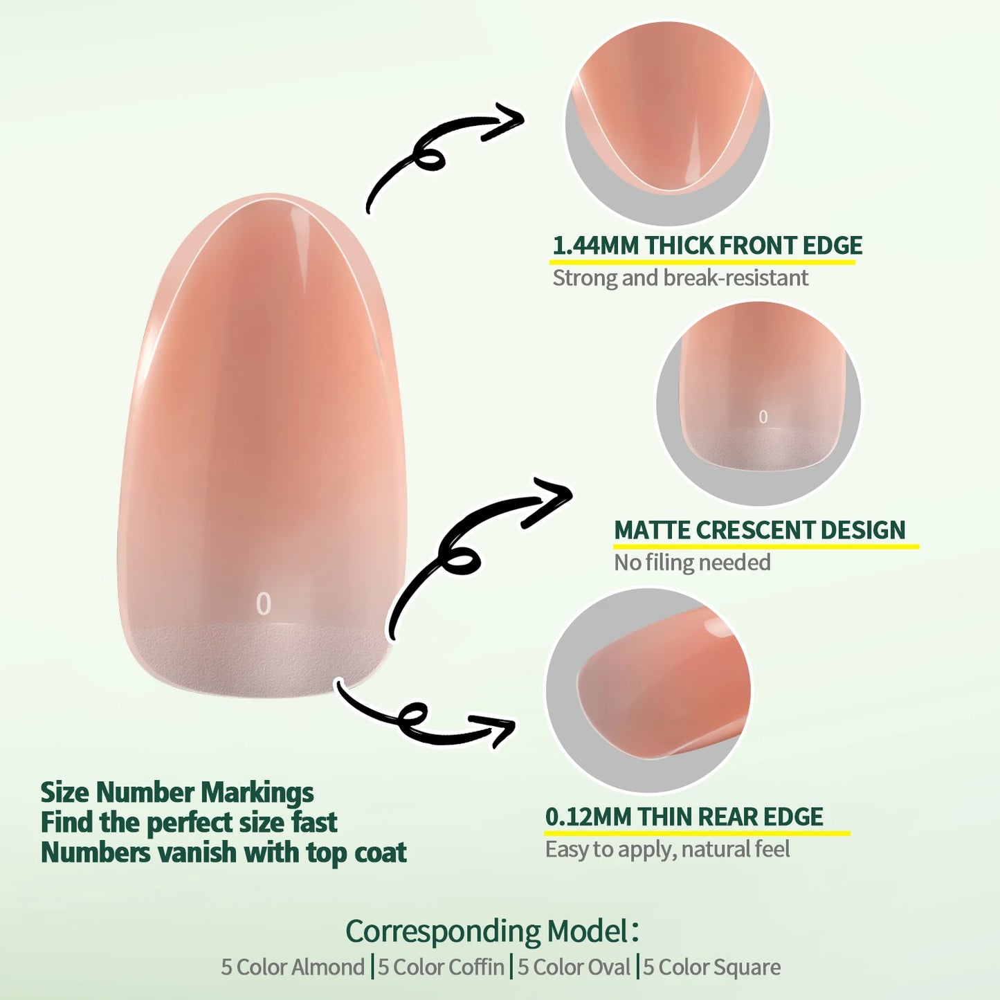 Nailpop 3-in-1 Nude Natural Nail Tips – 140PCS