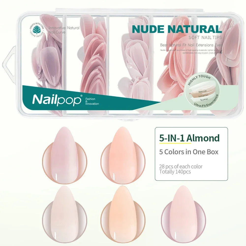 Nailpop 3-in-1 Nude Natural Nail Tips – 140PCS