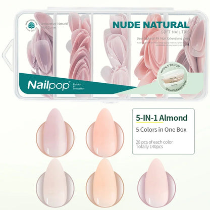 Nailpop 3-in-1 Nude Natural Nail Tips – 140PCS