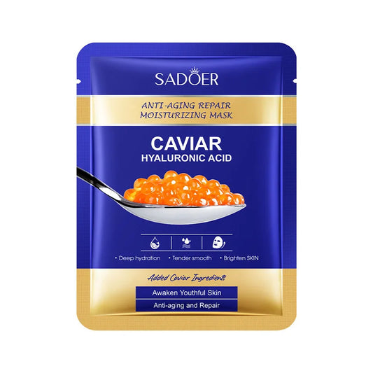 SADOER Caviar Hyaluronic Acid Face Masks – Hydrating Sheet Mask Set