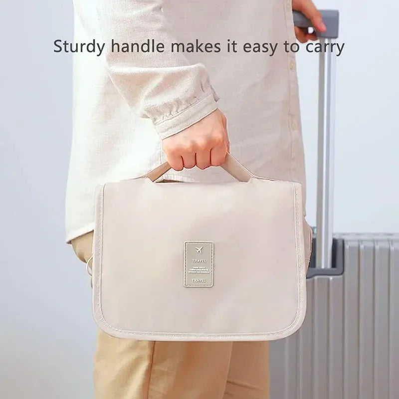 Waterproof Travel Makeup Bag with Hook – Hanging Toiletries Organizer - Roomsium