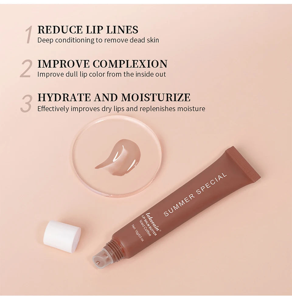 Summer Moisturizing Lip Balm Gloss – Transparent Lip Oil with Vanilla, Mint & Iced Coffee Scents - Roomsium