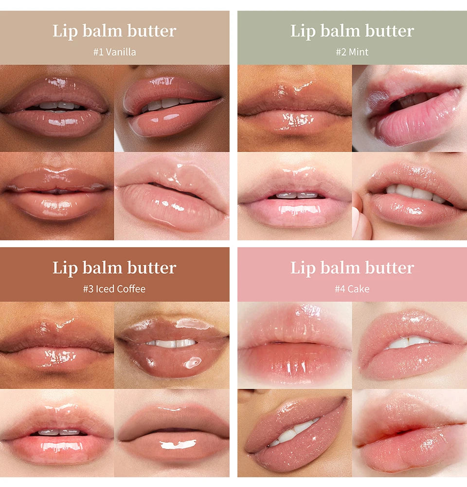 Summer Moisturizing Lip Balm Gloss – Transparent Lip Oil with Vanilla, Mint & Iced Coffee Scents - Roomsium