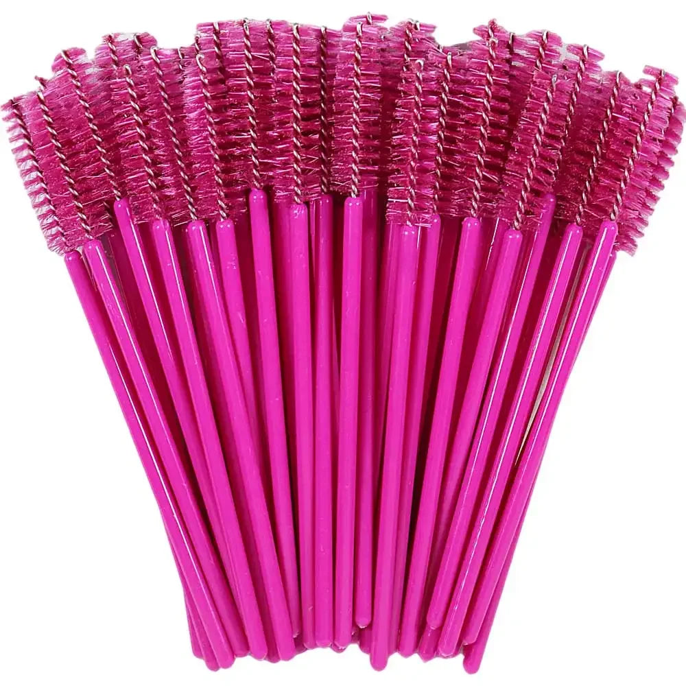 50PCS Disposable Eyelash & Eyebrow Brushes with Crystal Handle