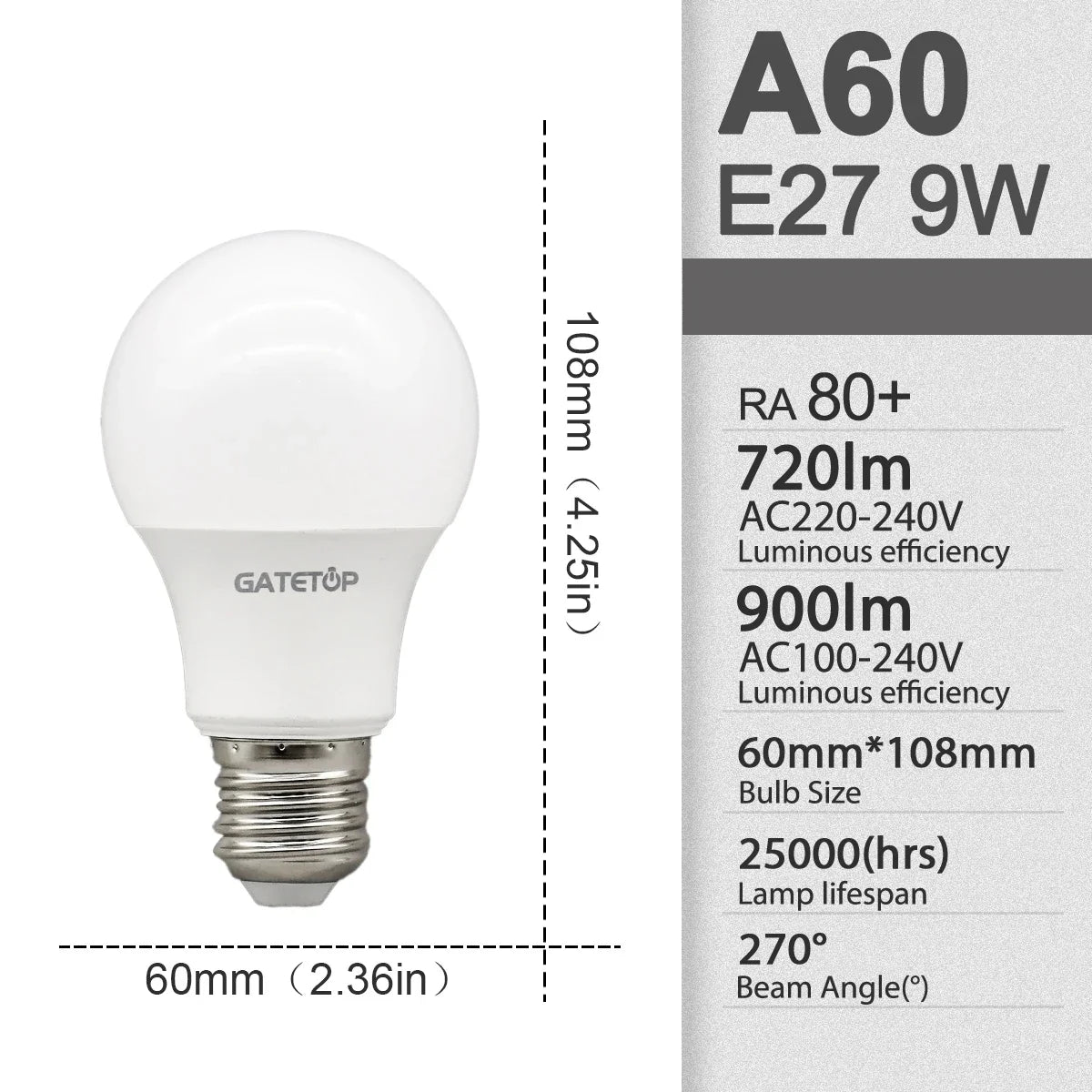 10pcs E27 LED Bulbs A60 G45 3W–24W AC 110V/220V Cold & Warm White Home Light - Roomsium