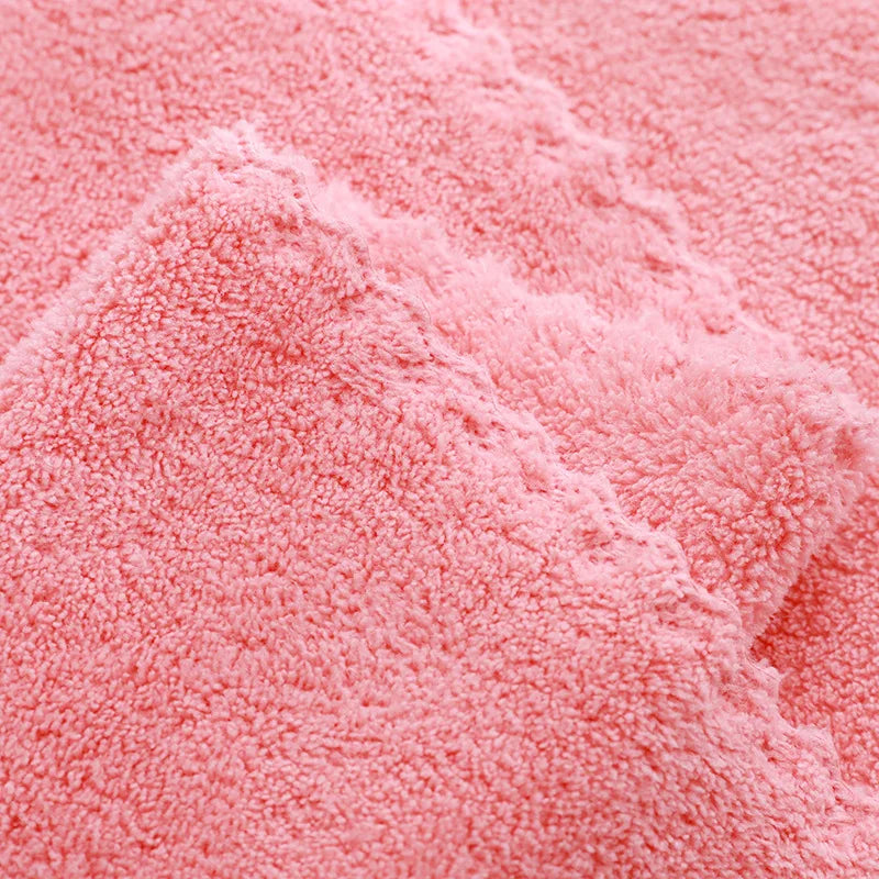 2PC Coral Velvet Bath Towels Set Soft Quick Dry