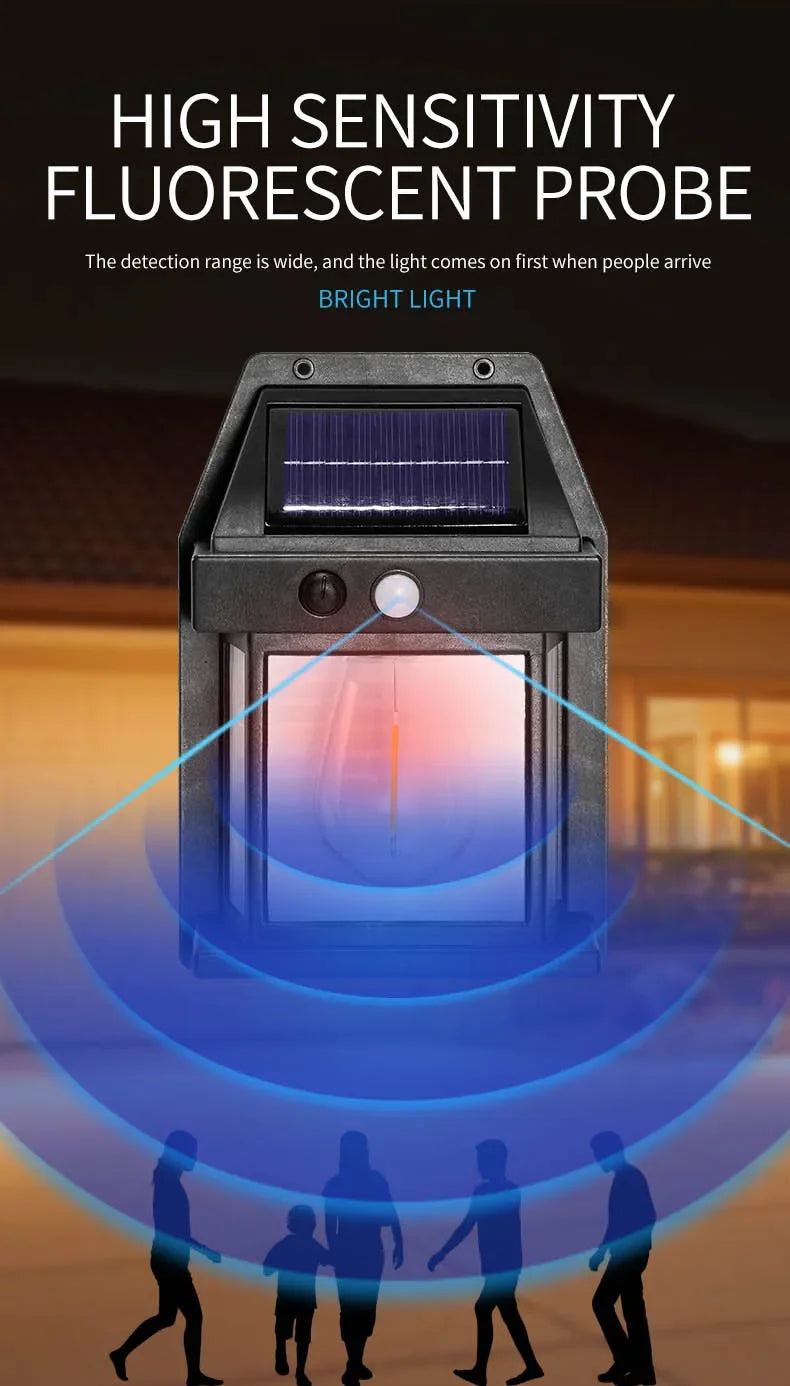 Solar Outdoor Waterproof LED Wall Light with Motion Sensor – IP65 Garden & Fence Lamp - Roomsium