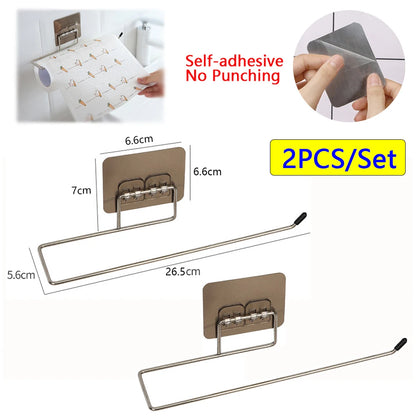 2PCS Stainless Steel Adhesive Paper Towel Holder