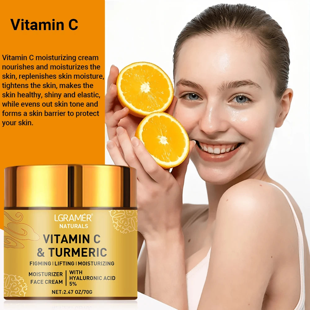 Turmeric & Vitamin C Face Cream with Retinol – Moisturizing Facial Cream (70g) - Roomsium