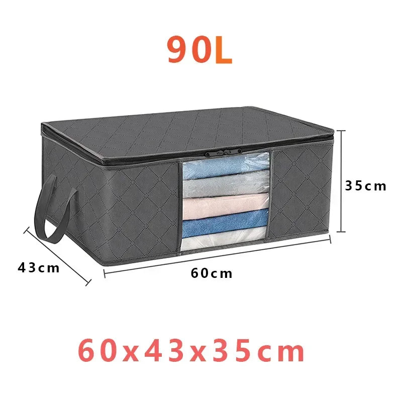 Large Capacity Clothes Storage Bag Foldable Closet Organizer
