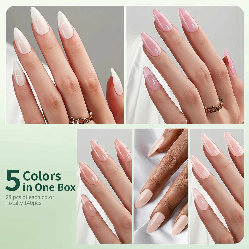 Nailpop 3-in-1 Nude Natural Nail Tips – 140PCS