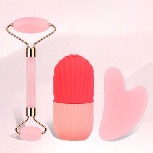 3-Piece Portable Facial Massage Tool Set – Battery-Free Daily Skincare Massage