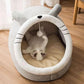 Deep Sleep Cat Bed – Foldable Cartoon Pet Cave Bed with Removable Cushion