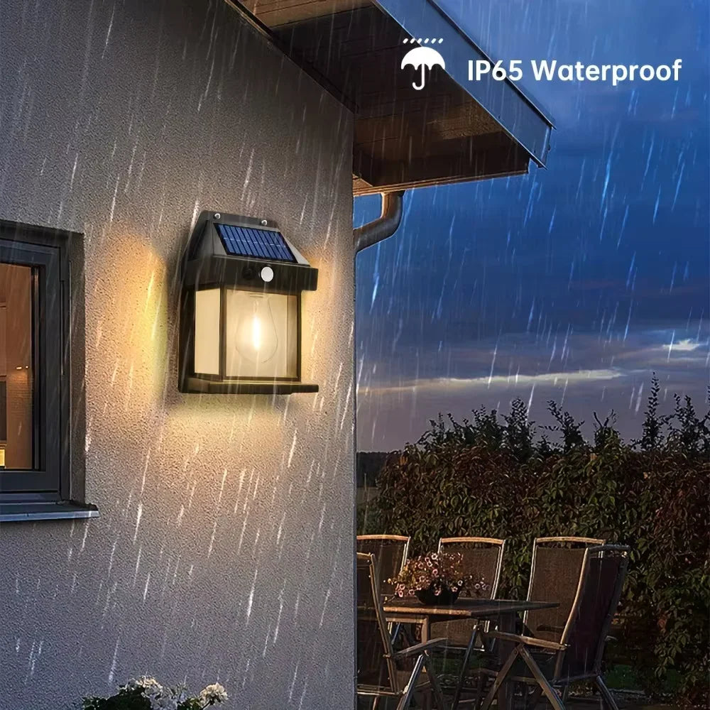 Solar Outdoor Waterproof LED Wall Light with Motion Sensor – IP65 Garden & Fence Lamp - Roomsium