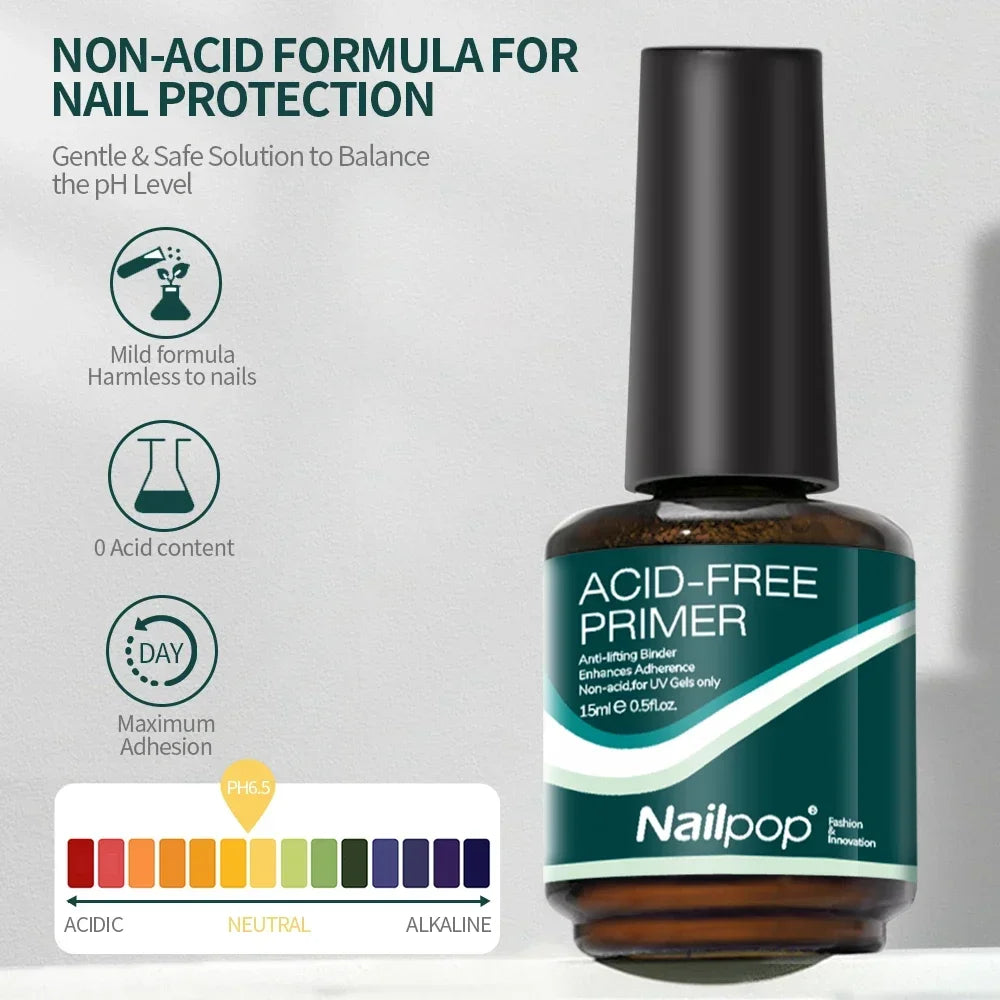 Nailpop Nail Dehydrator & Acid-Free Primer Set – Natural Nail Prep for Acrylic & UV Gel - Roomsium
