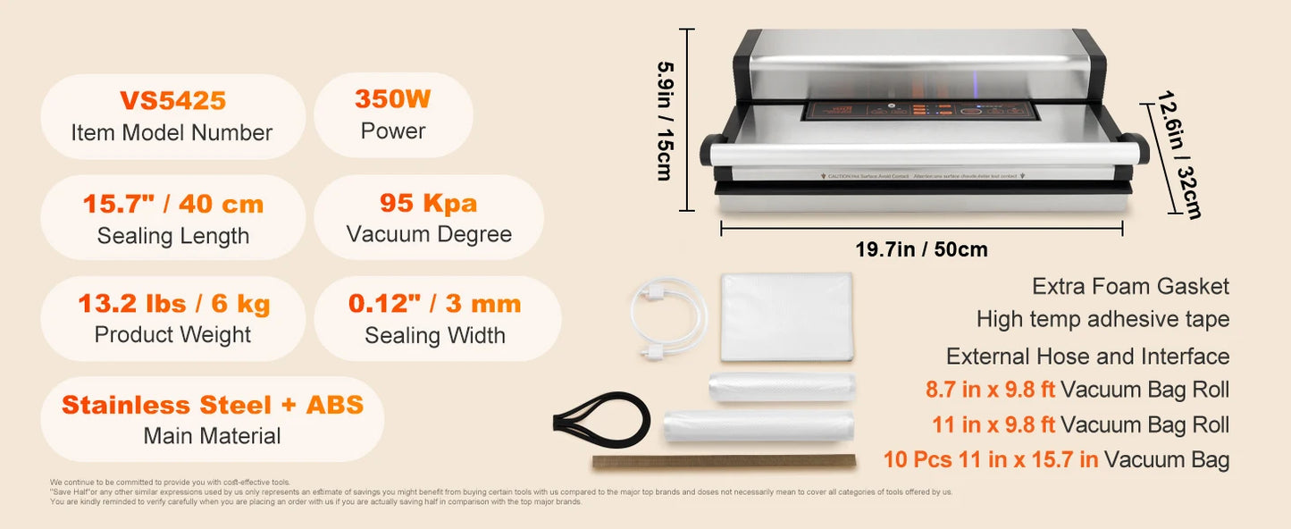 SucceBuy Commercial Vacuum Sealer Machine – Automatic Food Packaging with Cutter & Bag Storage - Roomsium