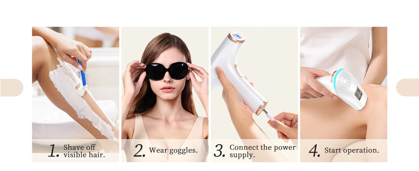 Totmizby 3-in-1 IPL Laser Hair Removal Device – Painless Home Epilator - Roomsium