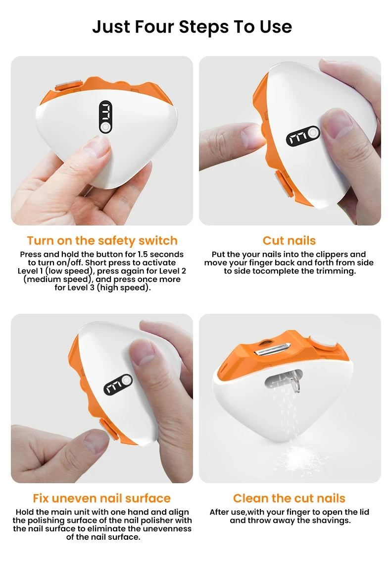 Electric Automatic Nail Trimmer with Light for Adults & Babies - Roomsium