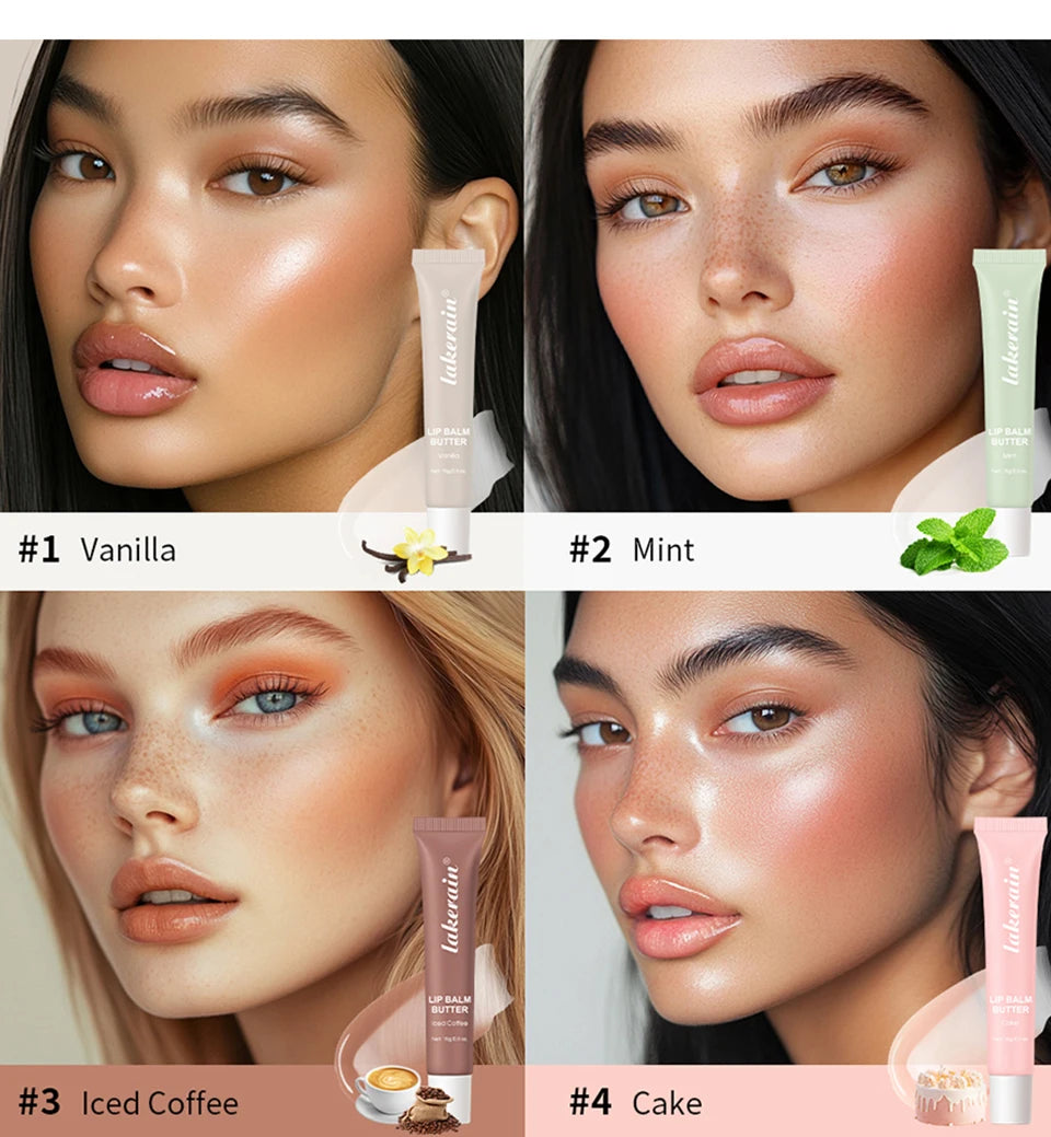 Summer Moisturizing Lip Balm Gloss – Transparent Lip Oil with Vanilla, Mint & Iced Coffee Scents - Roomsium