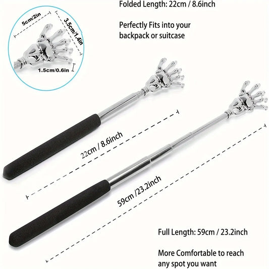 Portable Extendable Back Scratcher – Stainless Steel Telescoping Back Massager