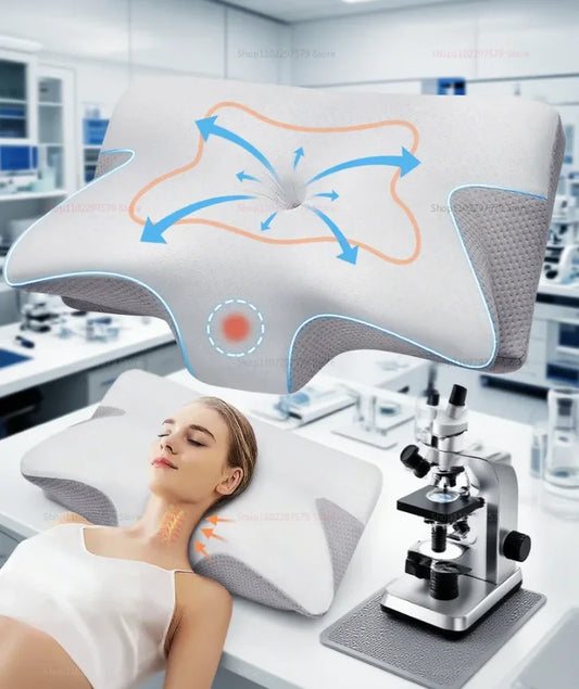 Ergonomic Memory Foam Cervical Pillow – 2-in-1 Contour Neck Support Pillow