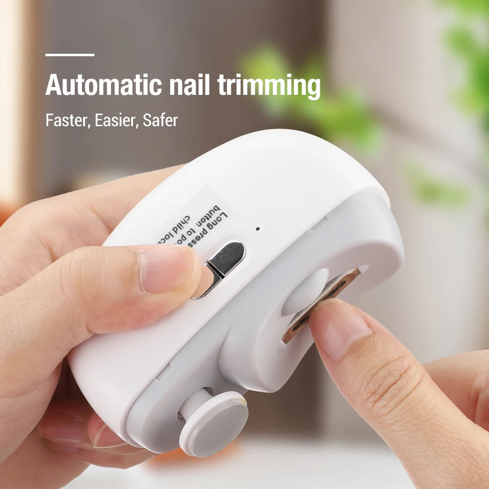 Electric Nail Clipper with Light – Automatic Nail Trimmer & Polisher