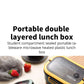 Double-Layer Portable Lunch Box with Spoon & Fork – Microwave Safe Bento Food Container (1200ml)