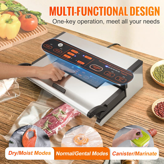 SucceBuy Commercial Vacuum Sealer Machine – Automatic Food Packaging with Cutter & Bag Storage - Roomsium