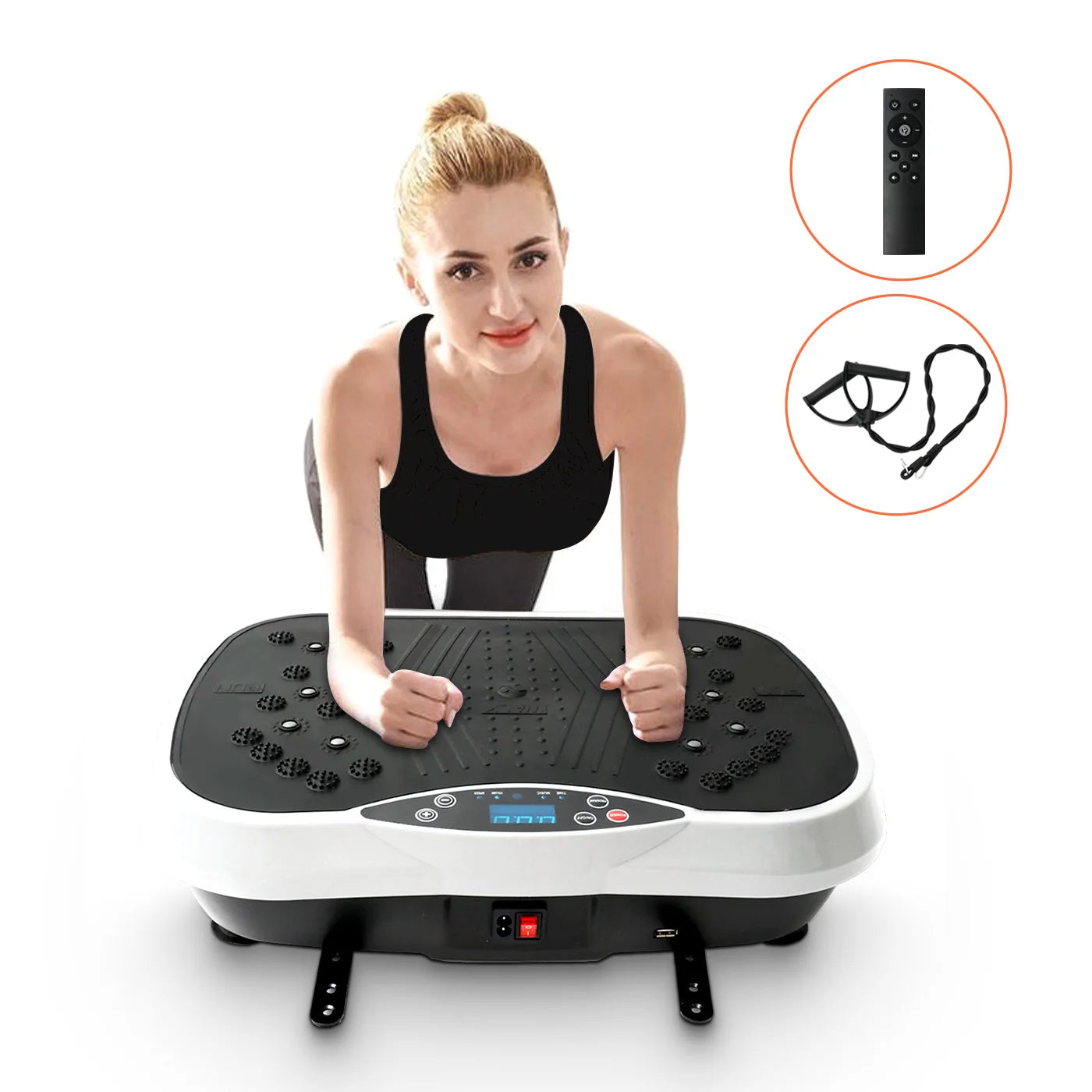 Vibration Plate Exercise Machine – Full-Body Fat-Burning Fitness Platform with Remote & Resistance Bands