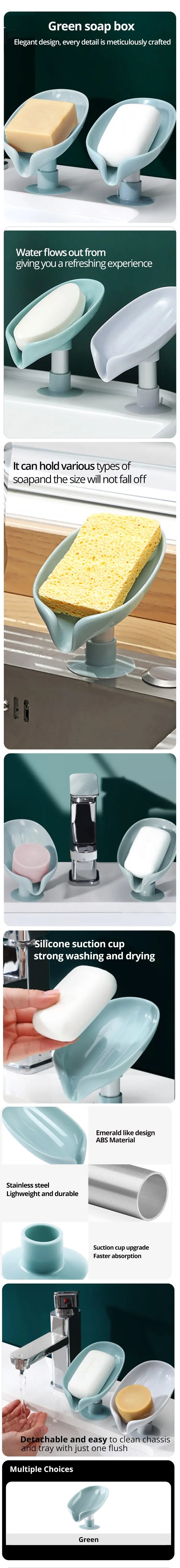 2-Piece Creative Draining Soap Box – Punch-Free Suction Cup Bathroom Soap Holder - Roomsium