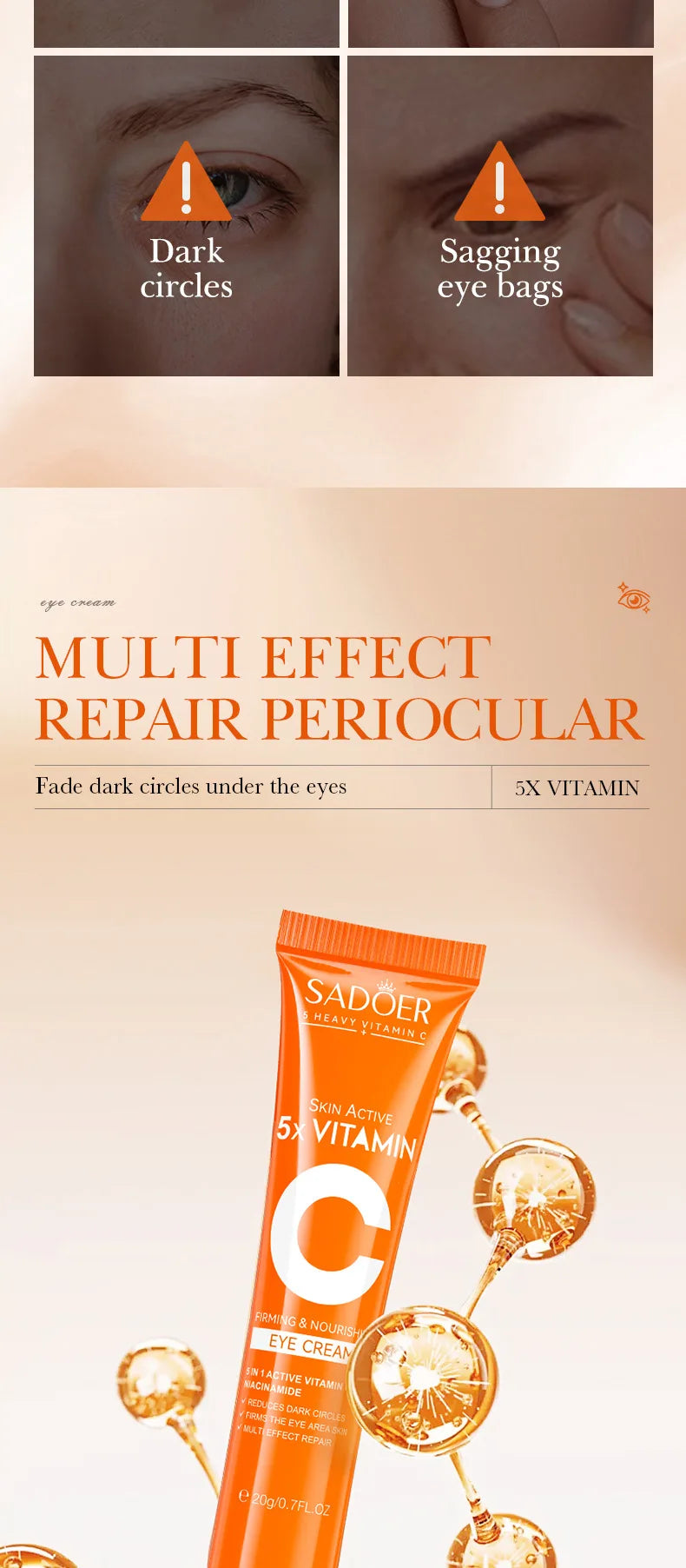 Vitamin C Eye Cream – Hydrating & Brightening Under Eye Care (20g) - Roomsium