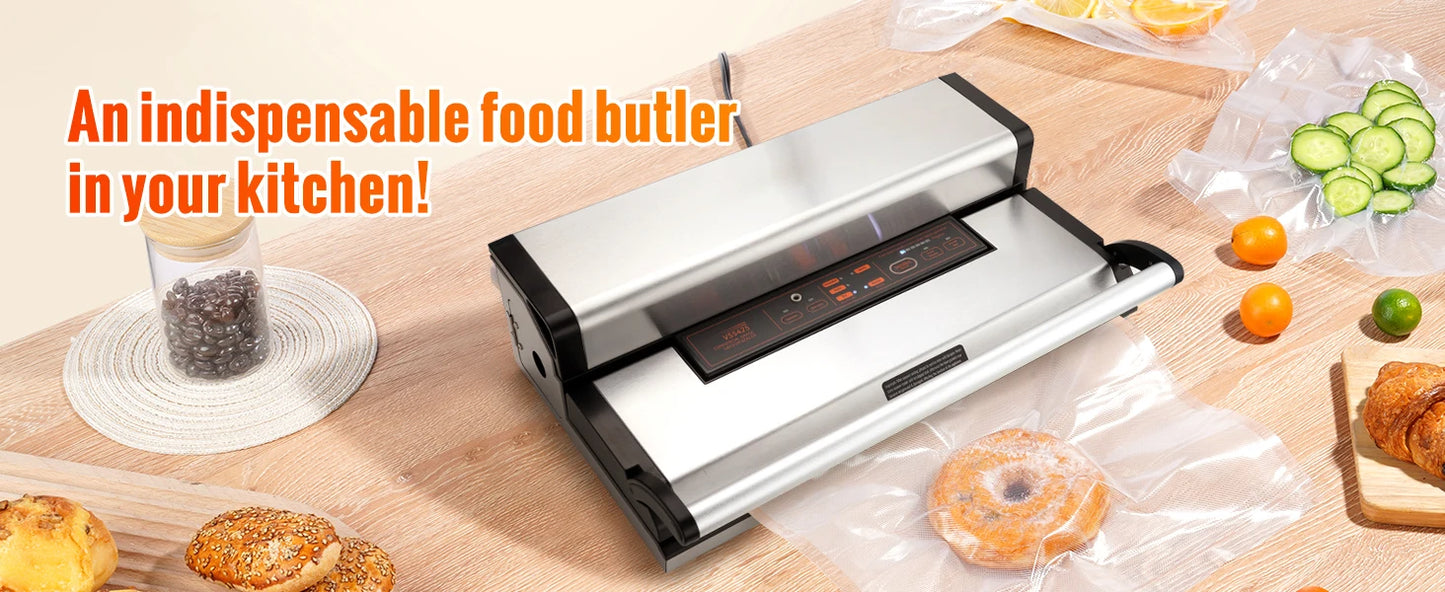 SucceBuy Commercial Vacuum Sealer Machine – Automatic Food Packaging with Cutter & Bag Storage - Roomsium