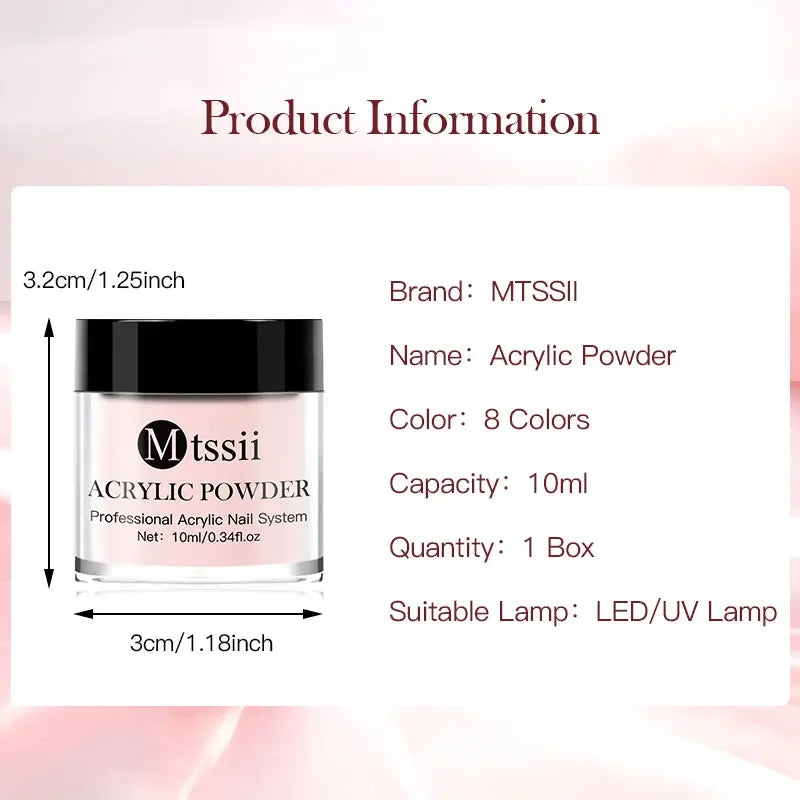 MTSSII 8pc Acrylic Nail Powder Set with Brush