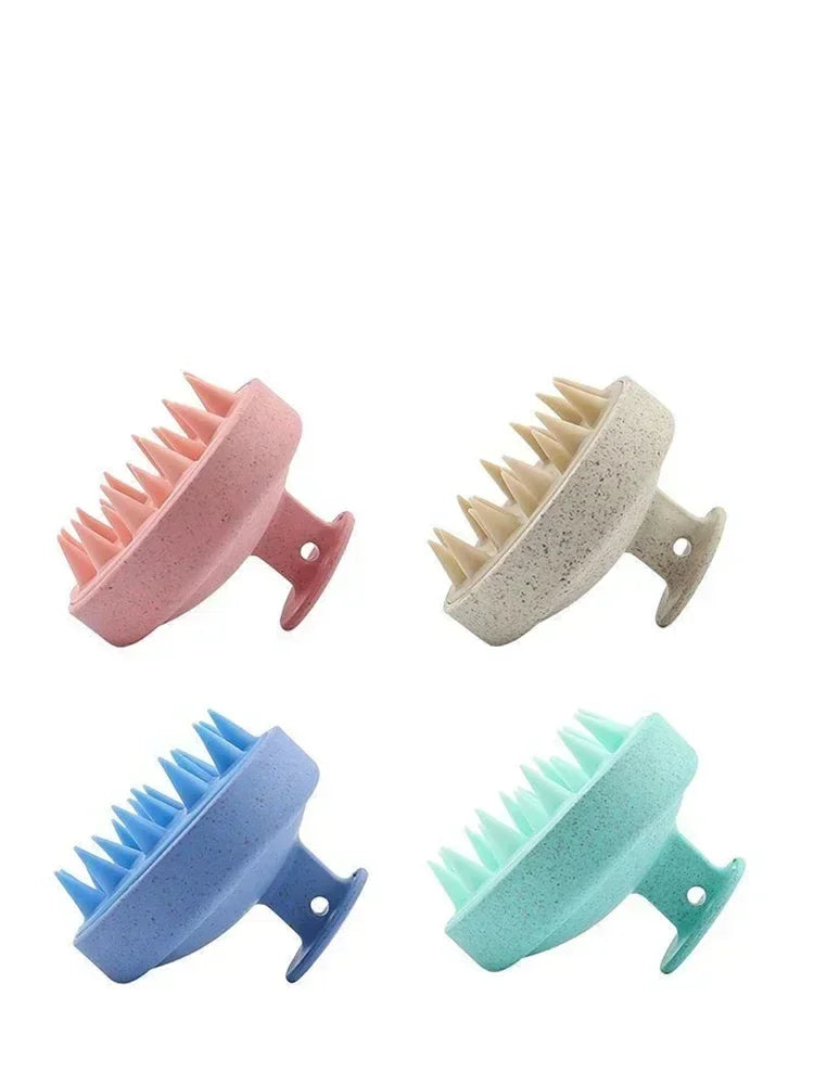 Silicone Scalp Shampoo Brush – Wheat Straw Hair Washing & Scalp Massage Comb (7×8cm) - Roomsium
