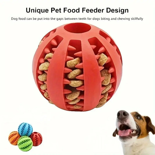 Dog Chew Ball Toy – Bite-Resistant Rubber Treat Feeder & Tooth Cleaning Ball