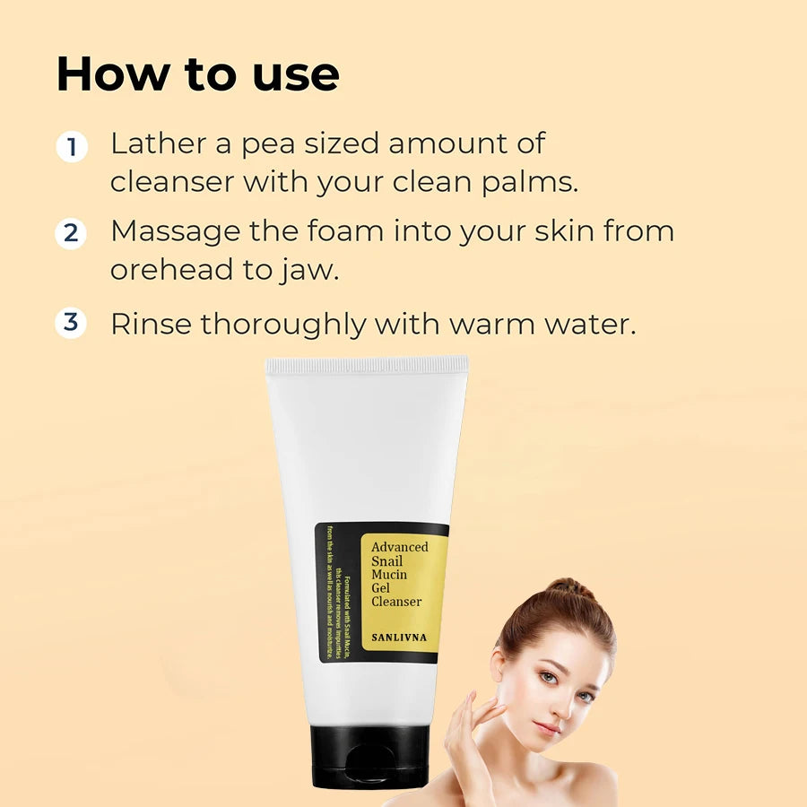 Snail Mucin Gel Facial Cleanser Hydrating Foam
