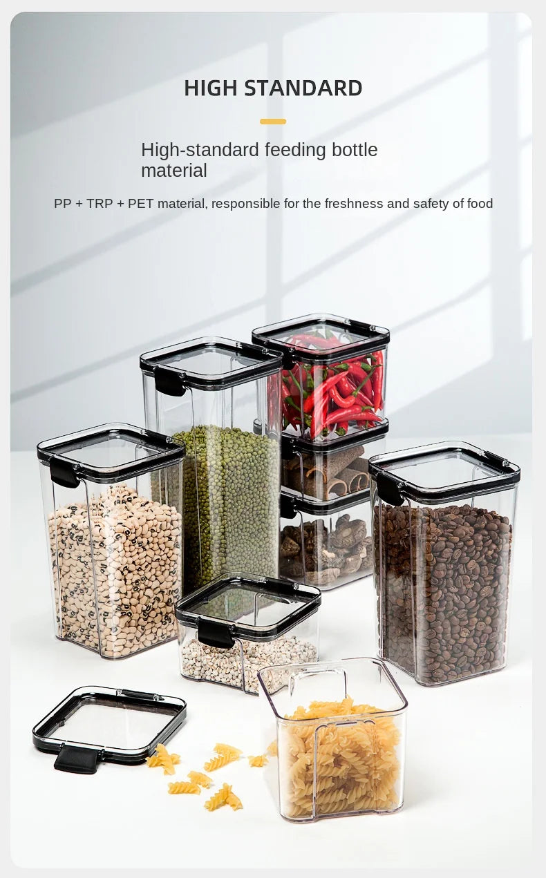 Sealed Kitchen Grain Storage Jars – Moisture-Proof Transparent Food Containers (460–1800ml)