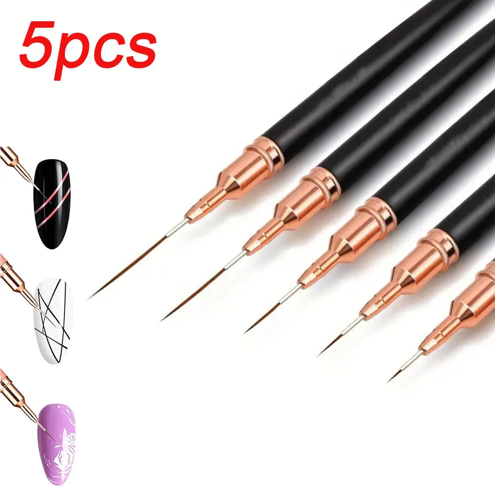 3pcs Acrylic Nail Brush Set (#8/#10/#14) – Nylon Nail Art Brushes for Acrylic Application