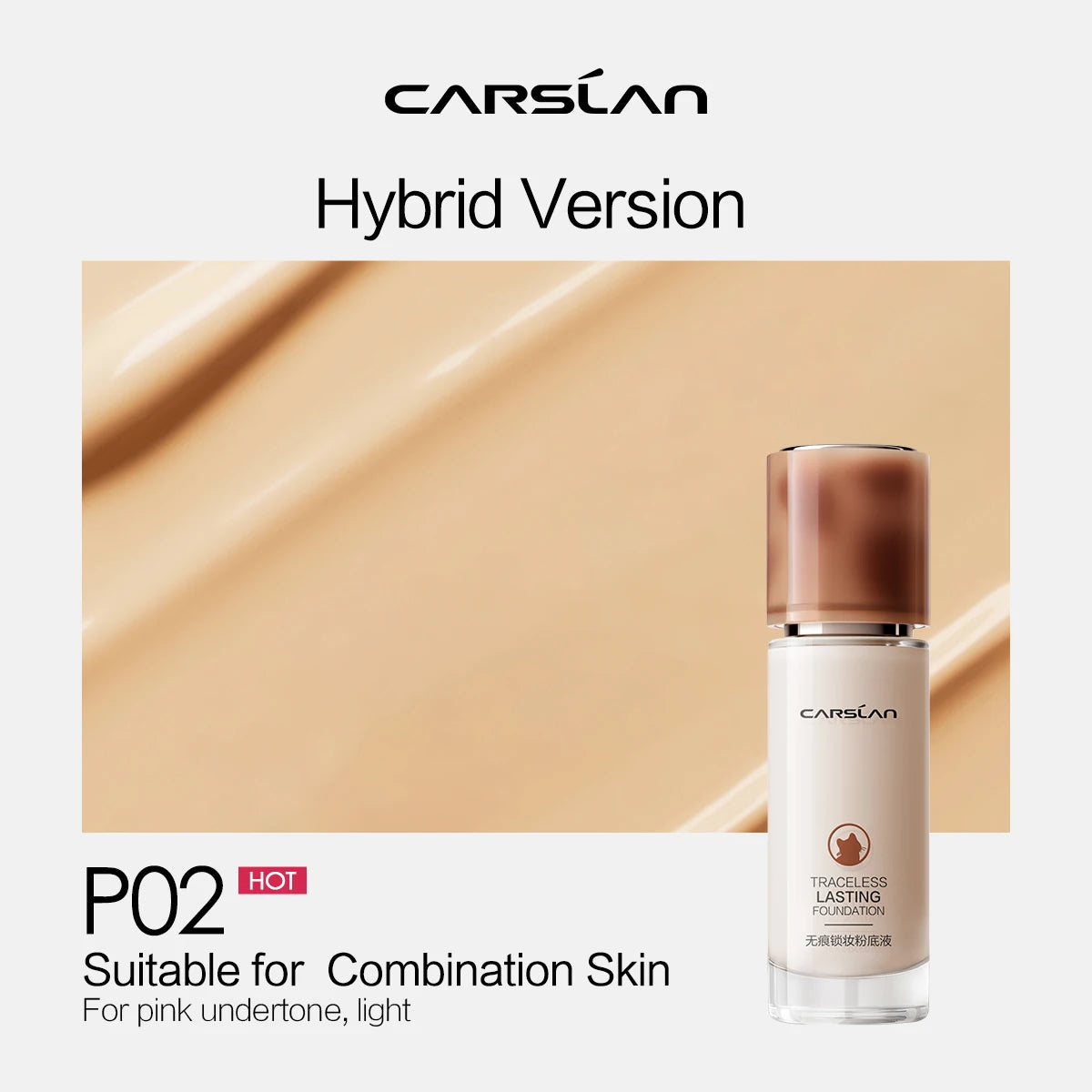CARSLAN Long-Lasting Matte Liquid Foundation – Full Coverage Base
