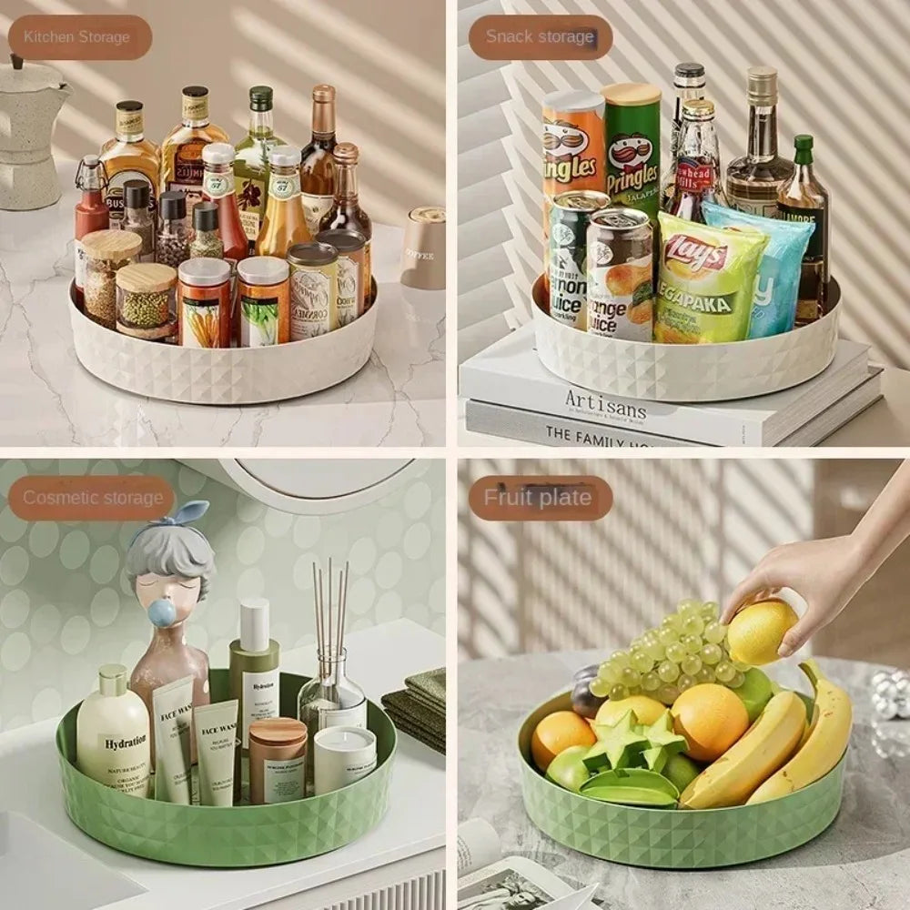 360° Rotating Kitchen Storage Organizer – Multi-Use Condiment & Desktop Tray - Roomsium