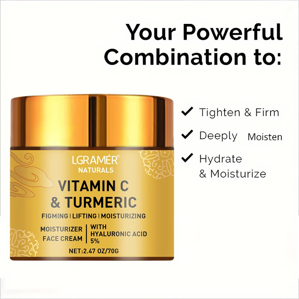 Turmeric & Vitamin C Face Cream with Retinol – Moisturizing Facial Cream (70g) - Roomsium