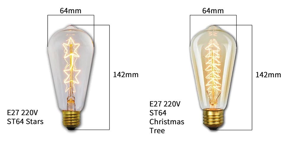 YNL E27 Retro Edison Bulb 220V 40W – ST64 G80 G95 G125 Vintage Filament Light Bulb - Roomsium