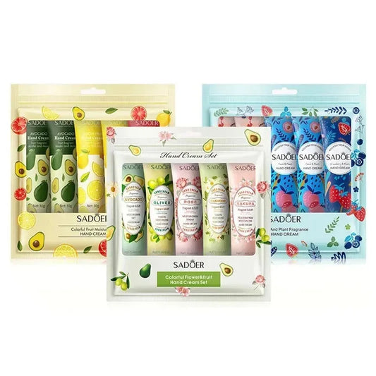 5-Piece Fruit Fragrance Hand Cream Set Moisturizing Hand Lotion - Roomsium