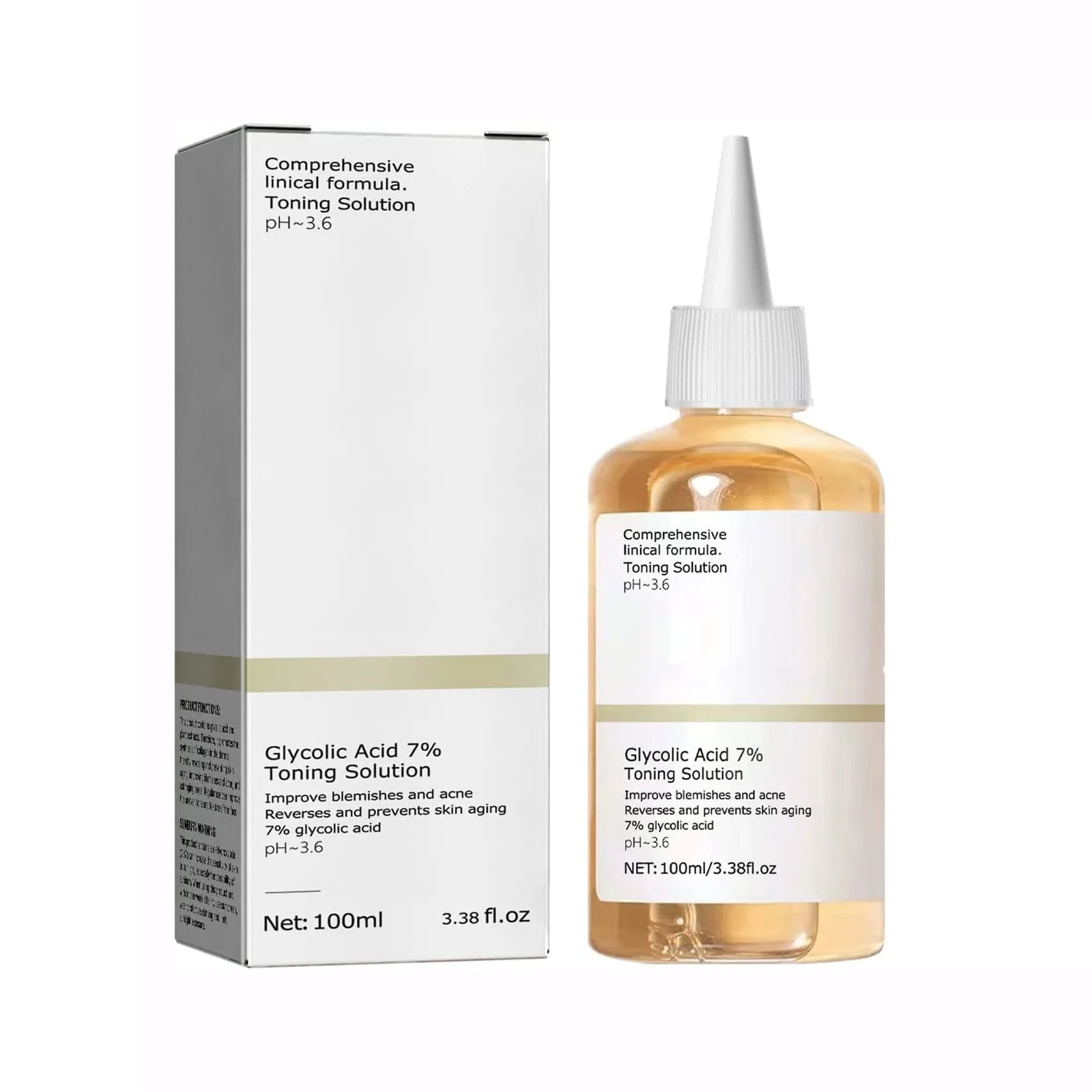 100ml Glycolic Acid 7% Toning Solution To Remove Acne and Moisturize Skin Rejuvenating Lotion - Roomsium