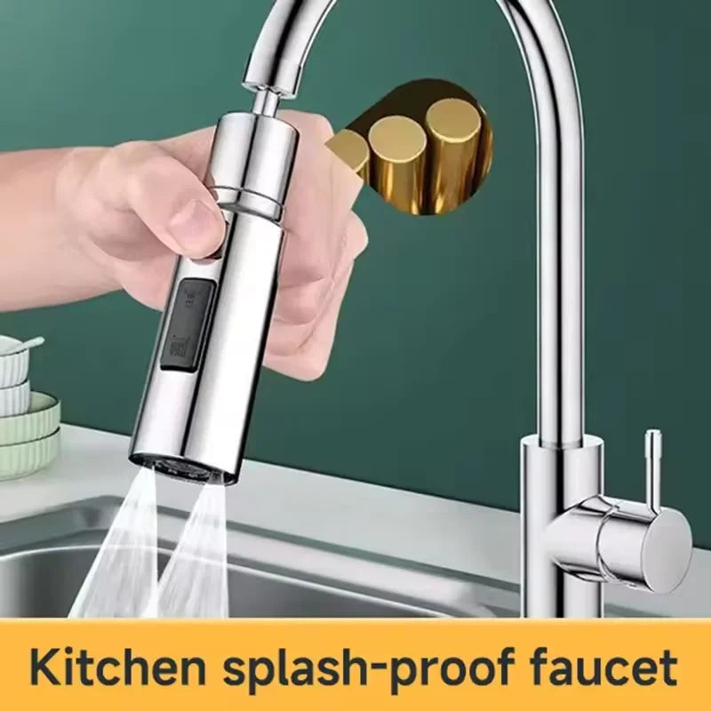 3-Mode Kitchen Faucet Extender – Anti-Splash Water-Saving Spout Adapter - Roomsium
