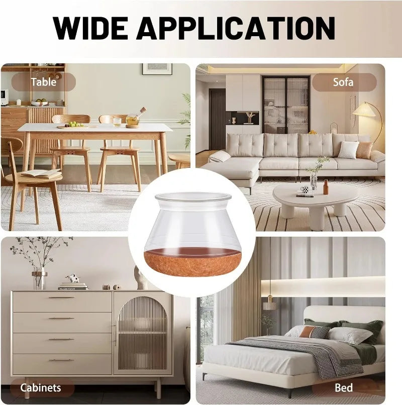 24Pcs Chair Leg Floor Protectors for Hardwood Floors, Silicone Chair Caps Covers Furniture Pads Sliders  Wrapped Felt Bottom - Roomsium