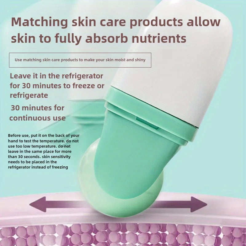 Double-Headed Ice Roller for Face & Scalp – Cooling Facial Massage Tool