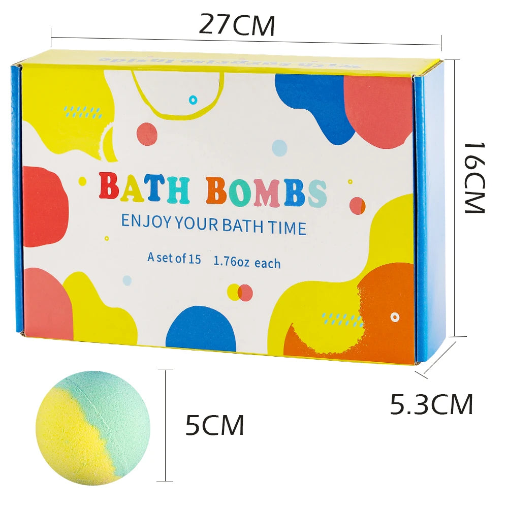Kids Bath Bombs with Surprise Inside – 15 Pack Natural Bubble Bath Fizzy Gift Set